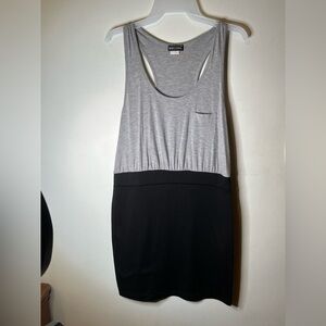 Gray and black tank dress